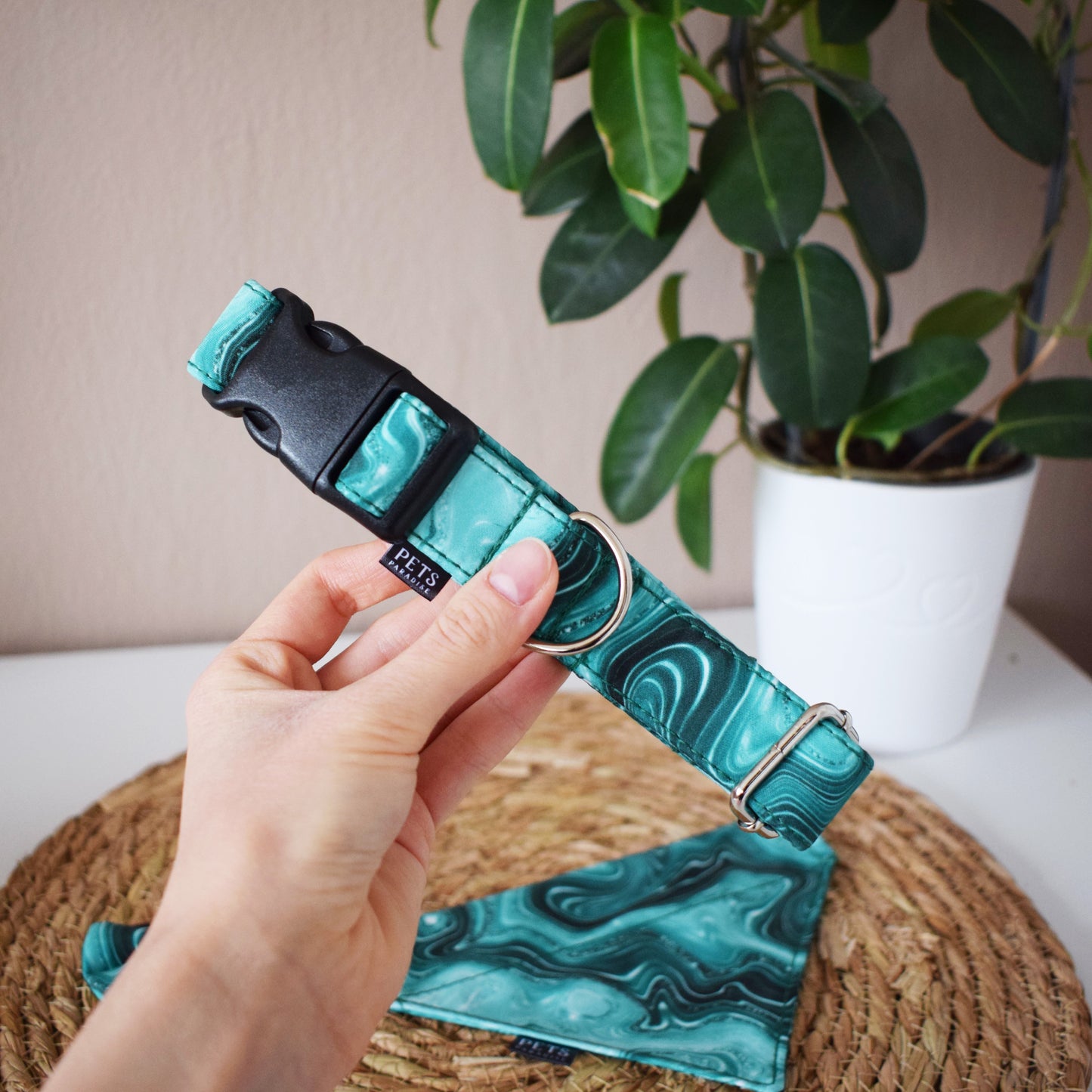 Obojek Teal Marble